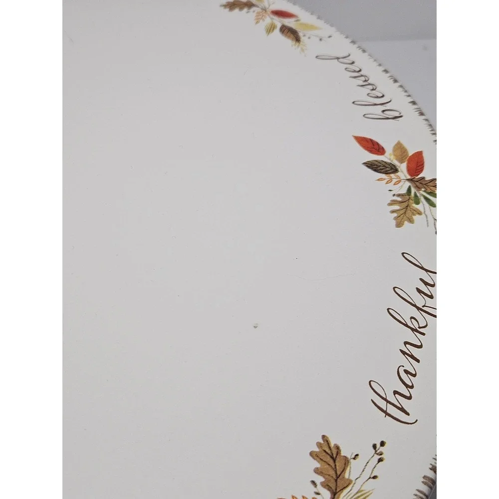 Celebrate It Thankful Blessed Fall Thanksgiving Pedestal Cake Plate Stand 12